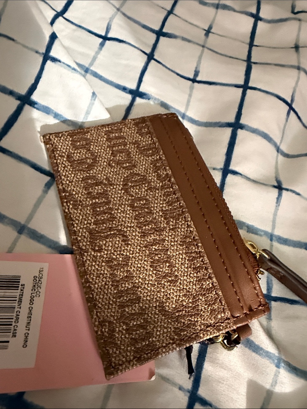 Juicy Couture Chestnut Logo Zip Card Case Wallet - Brown with Gold Hardware - Picture 3 of 3